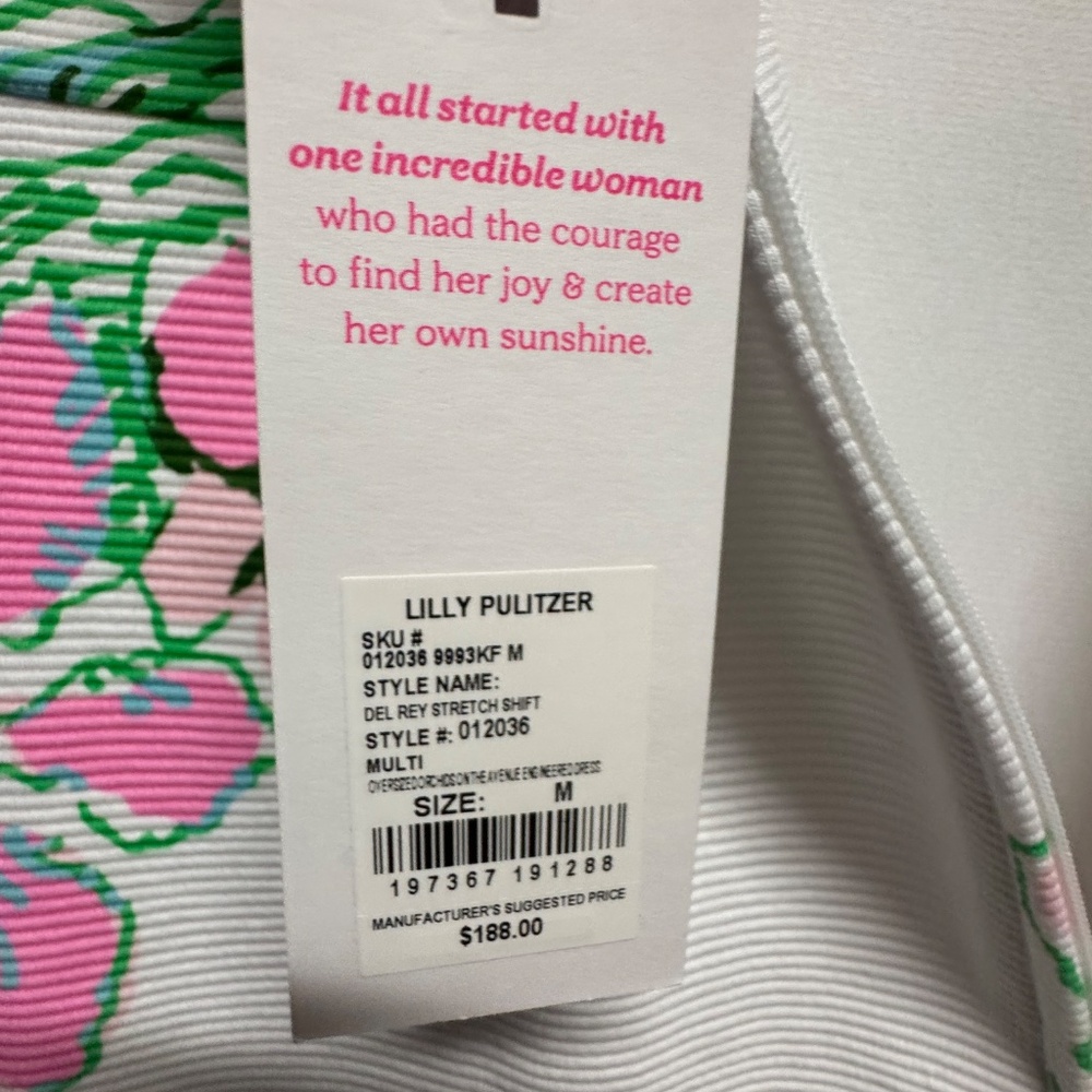 Lilly Pulitzer Del Rey shift stretch dress size 8 orchids on the avenue - Picture 5 of 8